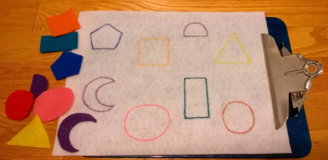 shape matching game with felt for toddlers
